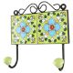 Forest Green Wheel Flower Ceramic Tile Hook